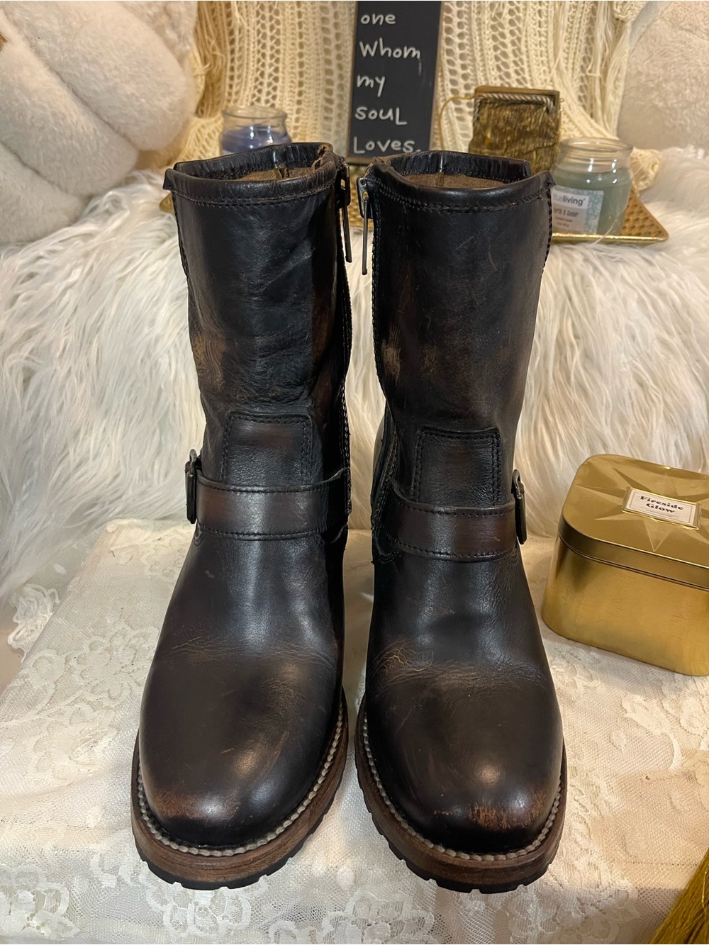 Freebird EUC Carlito in Black Distressed Leather Moto Boots MSRP$295 - Picture 3 of 10